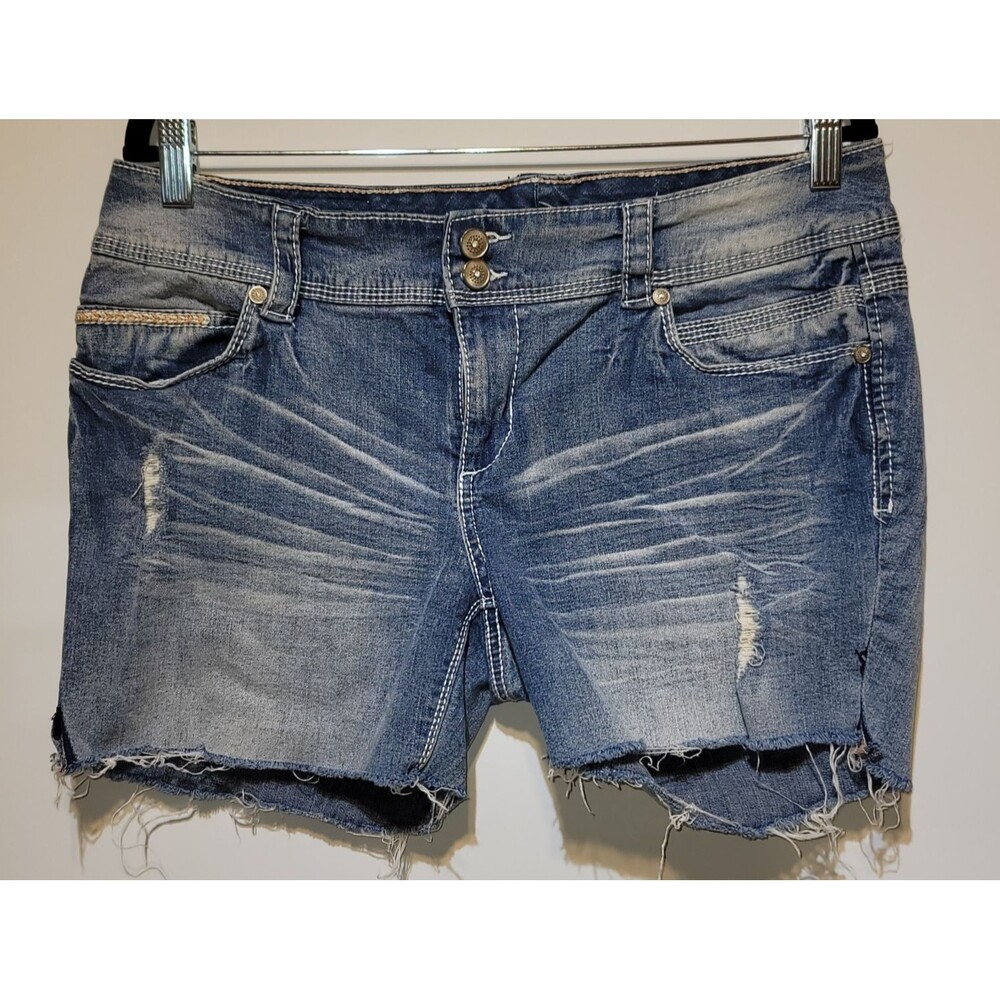 Ariya Jeans Distressed Denim Cutoff Shorts Women's Size 13/14 Frayed Hem Beach